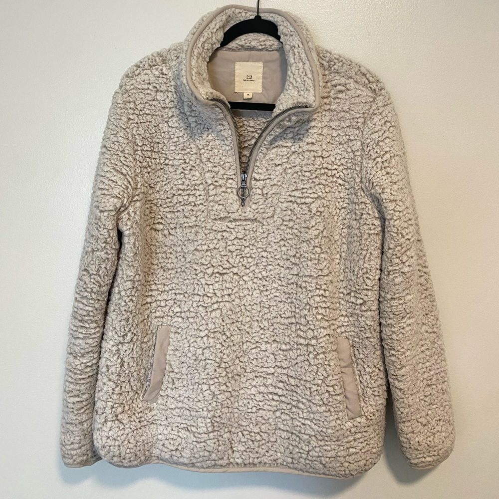 Tan Sherpa quarter zip